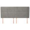 vidaXL Cabeceira cama c/ abas veludo 203x23x118/128 cm cinzento-claro
