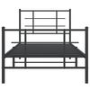 vidaXL Estrutura de cama com cabeceira e p&eacute;s 90x200 cm metal preto