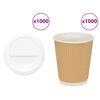 vidaXL Copos de caf&eacute; de papel com tampas 1000 pcs 8oz 200ml