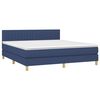 vidaXL Cama box spring c/ colch&atilde;o e LED 180x200 cm tecido azul