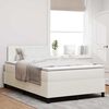 vidaXL Cama Box com luzes de tira LED Creme e Branco 203 x 120 x 88 cm
