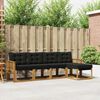 vidaXL Conjunto de Sof&aacute;s para Exterior 5 pcs Natural e Preto