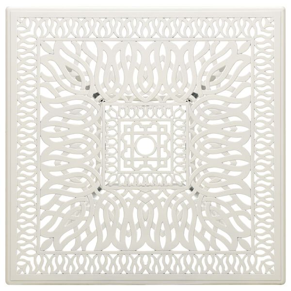 vidaXL Mesa de jardim 90x90x73 cm alumínio fundido branco