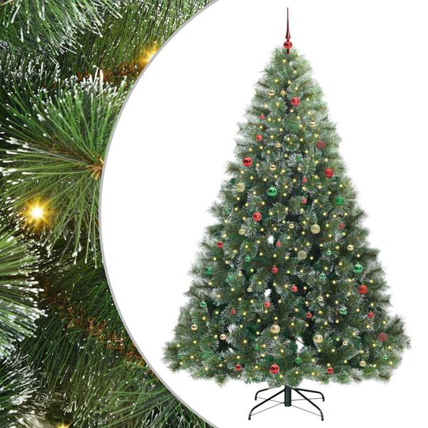 vidaXL &Aacute;rvore de Natal Artificial com 300 LEDs Verde 240 cm PE e PVC