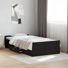 vidaXL Estrutura cama c/ gavetas 75x190 cm derivados de madeira preto