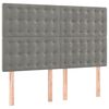 vidaXL Cama com molas/colch&atilde;o 140x190 cm veludo cinzento-claro