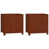 vidaXL Vaso/floreira c/ pernas 2 pcs 50x50x50cm a&ccedil;o corten enferrujado
