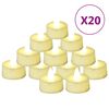 vidaXL Velas pequenas LED sem chama 20 pcs branco quente