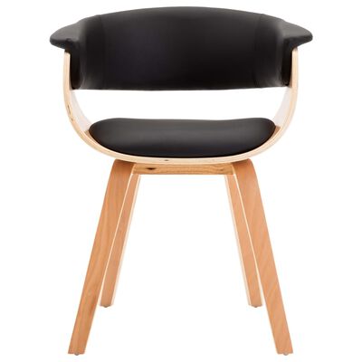 vidaXL Cadeira de jantar madeira curvada e couro artificial preto