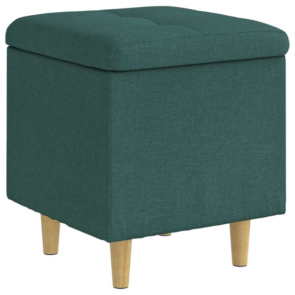 vidaXL Puff de armazenamento Verde Escuro 40 x 40 x 45 cm tecido