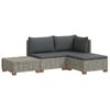 vidaXL 4 unid. Conjunto de Lounge em Rattan com Almofadas GENDT