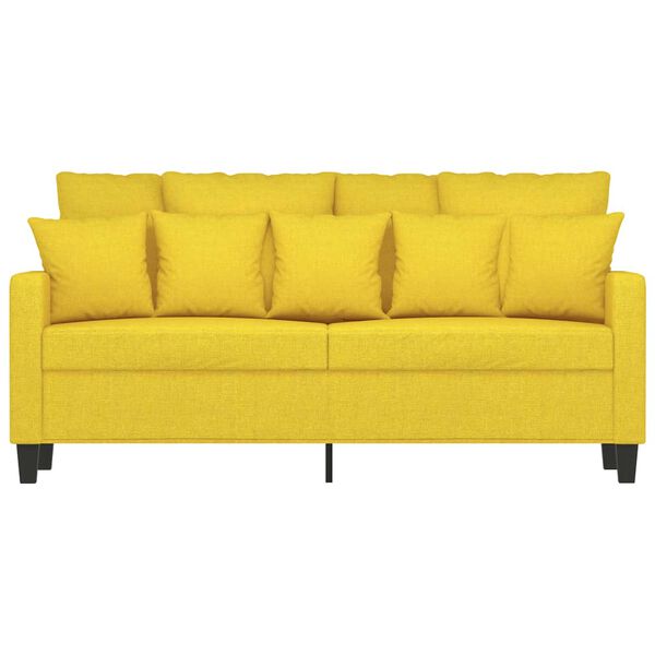 vidaXL Sof&aacute; de 2 lugares 140 cm tecido amarelo-claro