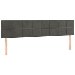 vidaXL Cabeceiras cinzento-escuro 200x5x78/88 cm veludo
