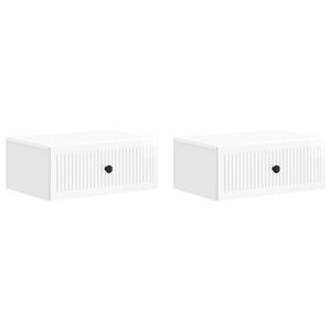 vidaXL Arm&aacute;rio de Cabeceira 2 pcs Branco Brilhante 49 x 34,5 x 20 cm