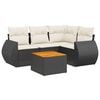 vidaXL 5 pcs conjunto sof&aacute;s de jardim com almofad&otilde;es vime PE preto