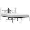 vidaXL Estrutura de cama com cabeceira 140x190 cm metal preto