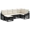 vidaXL Conjunto de Sof&aacute; de Jardim 6 unid. Preto vime PE