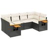 vidaXL 6 pcs conjunto sof&aacute;s de jardim c/ almofad&otilde;es vime PE preto