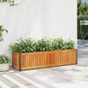 vidaXL Vaso/floreira de jardim 110x30x27,5 cm ac&aacute;cia maci&ccedil;a e a&ccedil;o