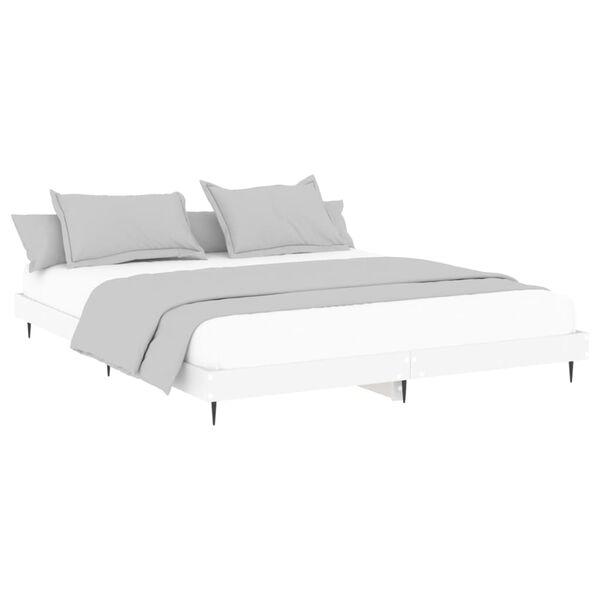 vidaXL Estrutura de cama 120x200 cm derivados de madeira branco