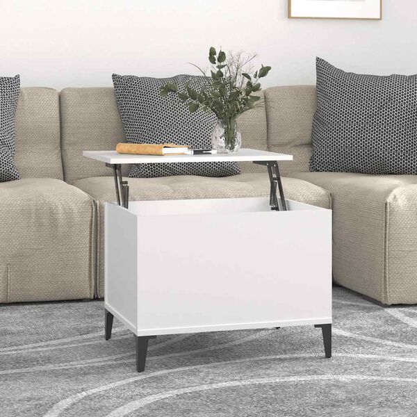 vidaXL Mesa de centro 60x44,5x45 cm derivados de madeira branco