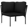 vidaXL 8 pcs conjunto lounge de jardim c/ almofadões PVC preto