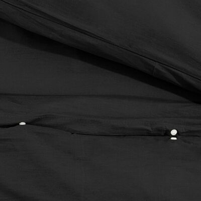 vidaXL Conjunto de capa de edredão 135x200 cm algodão preto