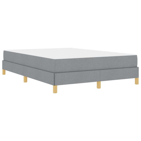 vidaXL Cama Box com colch&atilde;o Cinzento-claro 140 x 190 cm tecido