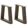 vidaXL P&eacute;s para mesa de centro em formato de V, 2 pe&ccedil;as, a&ccedil;o natural, 40x(30-31,3) cm, a&ccedil;o
