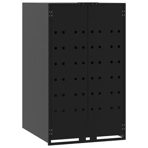 vidaXL Abrigo para caixote do lixo 69x79x117 cm a&ccedil;o preto