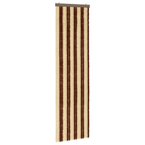 vidaXL Cortina de Insetos Chenille Marrom e bege 56 x 200 cm 100% PP