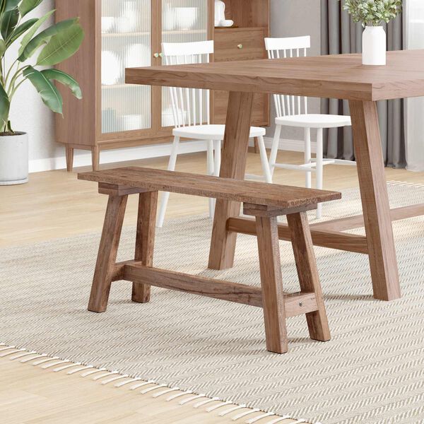 vidaXL banco Natural 92 x 23,5 x 45,5 cm Madeira de mogno maci&ccedil;a