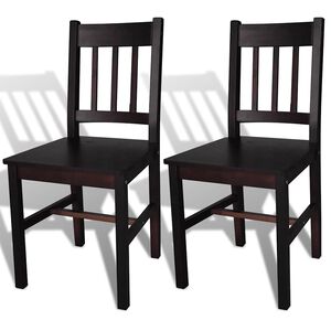 vidaXL Cadeiras de jantar 2 pcs madeira de pinho castanho-escuro