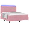vidaXL Cama Box Spring LED com colch&atilde;o Rosa 180 x 200 cm Veludo