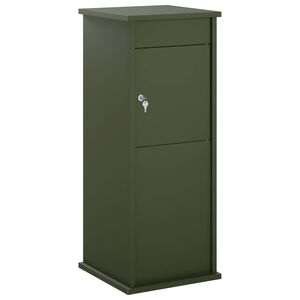 vidaXL caixa de correio Verde-Azeitona 40 x 40 x 100 cm A&ccedil;o
