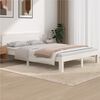 vidaXL Estrutura de cama 140x190 cm pinho maci&ccedil;o branco
