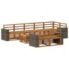 vidaXL Conjunto de Sof&aacute;s para Exterior 9 unid. Natural Poli&eacute;ster