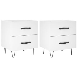 vidaXL Mesas de cabeceira 2 pcs 40x35x47,5 cm deriv. de madeira branco