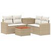 vidaXL Conjunto de Sof&aacute;s 6 unid. Bege e Branco Creme