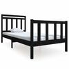 vidaXL Estrutura de cama solteiro 90x190 cm madeira maci&ccedil;a preto