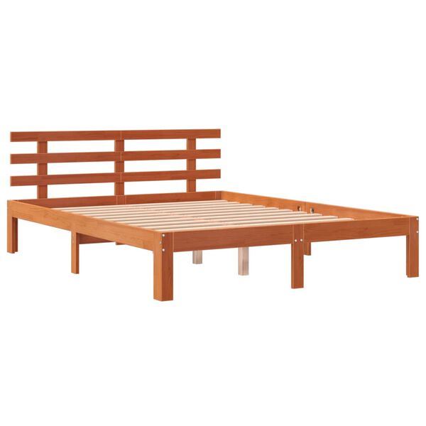 vidaXL Cama sem colch&atilde;o 120x200 cm madeira pinho maci&ccedil;a castanho-mel