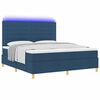 vidaXL Cama Box Spring LED com colch&atilde;o Azul 180 x 200 cm tecido