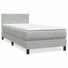vidaXL Cama box spring c/ colch&atilde;o e LED 100x220 cm veludo cinza-claro