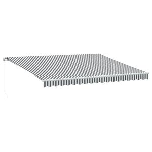 vidaXL Toldo retr&aacute;til manual com LED 450x350 cm antracite/branco