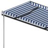 vidaXL Toldo retr&aacute;til manual independente 300x250 cm azul e branco