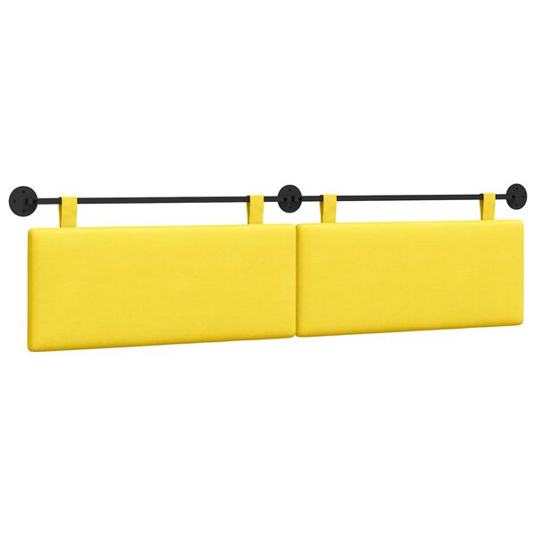 vidaXL Cabeceira Suspensa Liso Amarelo Claro 210 x 55 x 5 cm