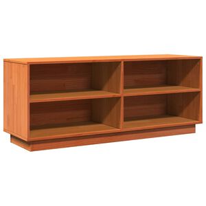 vidaXL Sapateira 110x34x45 cm madeira de pinho maci&ccedil;a castanho mel