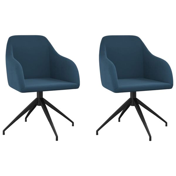 vidaXL Cadeiras de jantar 2 pcs veludo azul