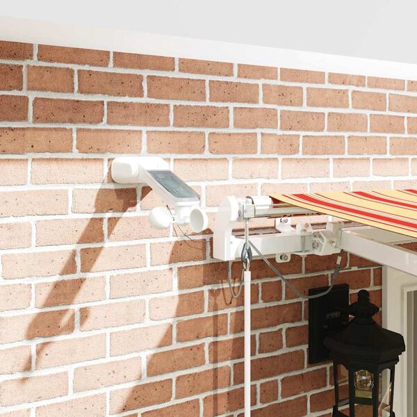 vidaXL Toldo Retr&aacute;til Amarelo e Laranja 400 &times; 300 cm Poli&eacute;ster e Metal