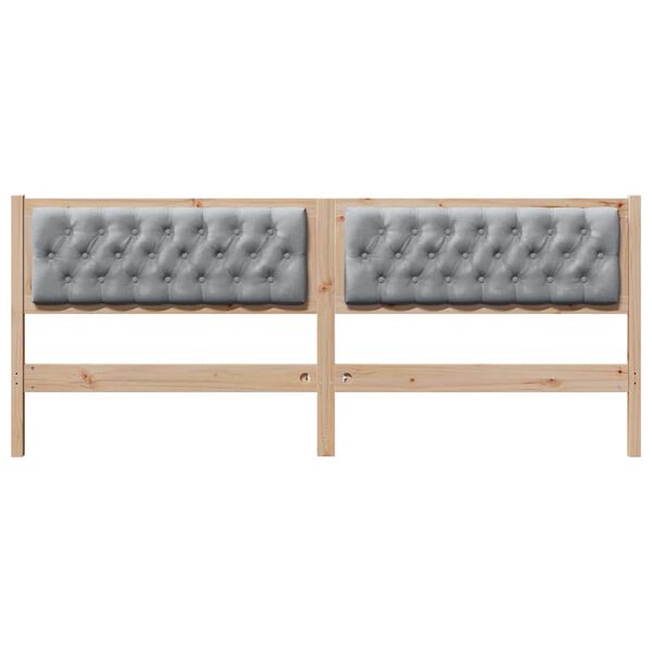 vidaXL Cabeceira Marrom e cinza claro 200 cm Madeira de pinho maci&ccedil;a